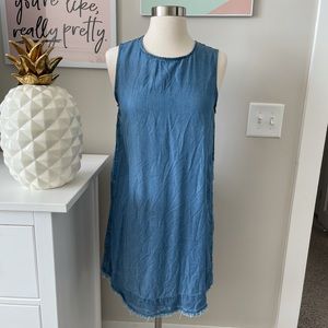 BeachLunchLounge Denim Round Neck Dress Size S